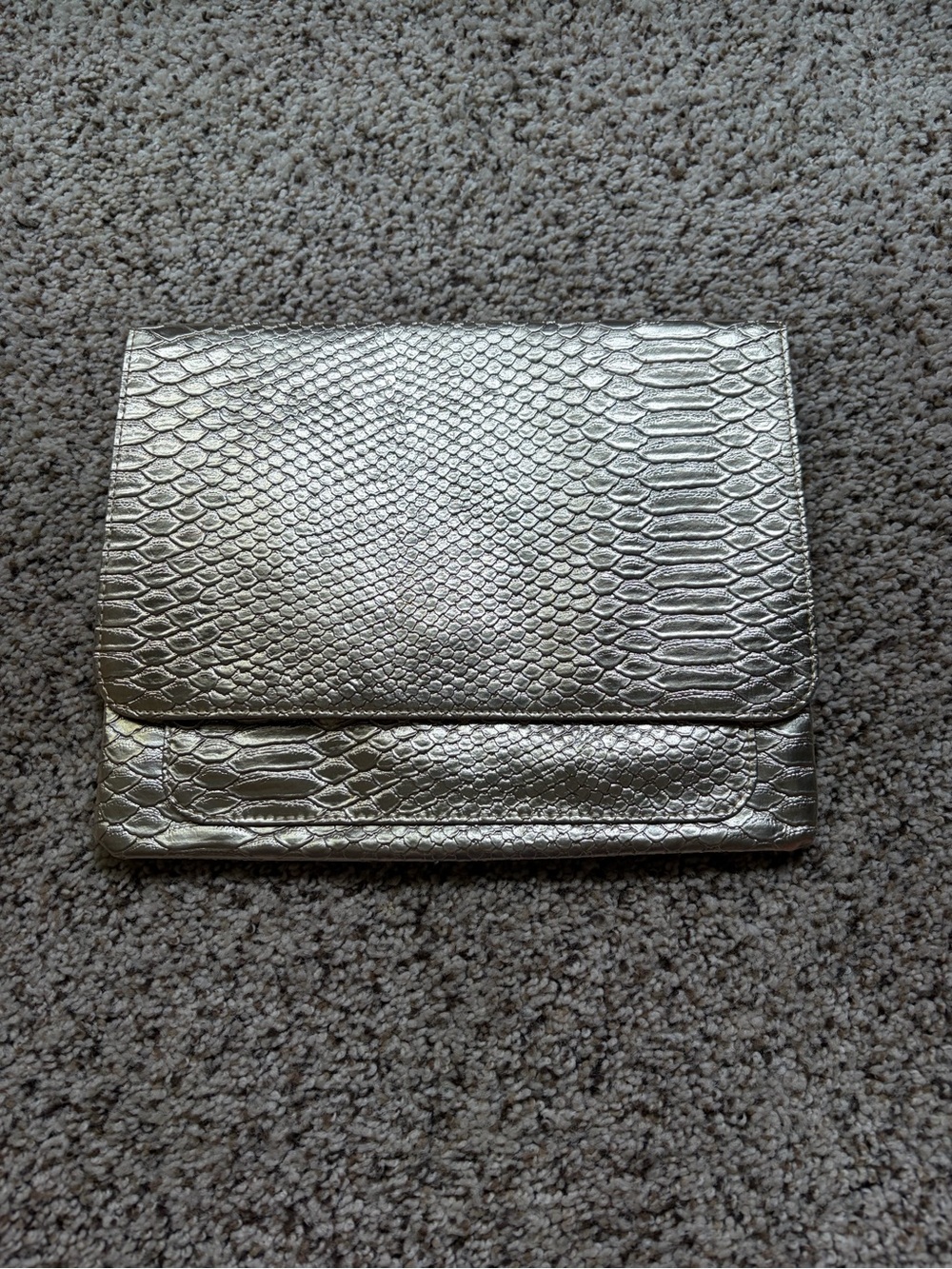 Metallic Silver/Gold hue Snake-Embossed Women’s Clutch